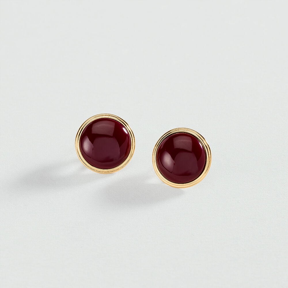 Pendientes largos ROYAL - Bordeos / Dorado - Pendientes largos  | Agatha