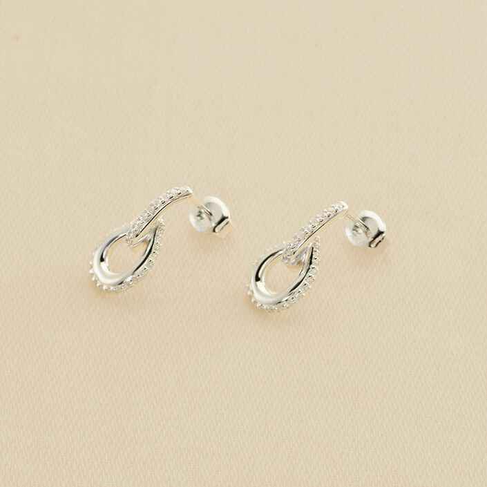 Pendientes largos GEMINI - Cristal / Plateado - Pendientes  | Agatha