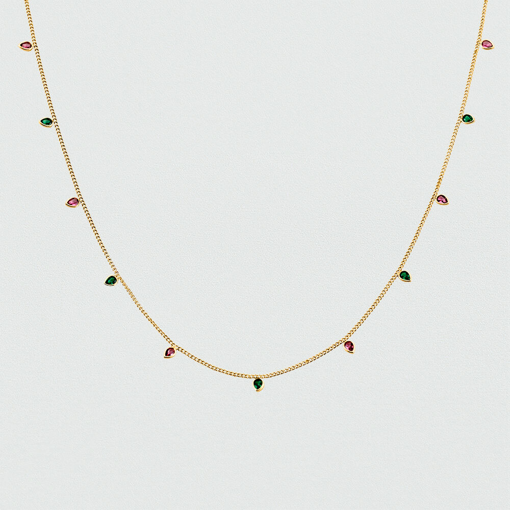 Collar largo NEITH - Verde / Rosa -   | Agatha