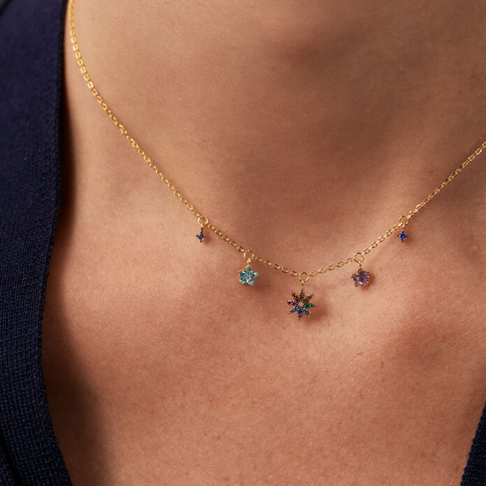 Collar corto SPACEAG - Multicolor / Oro - Collares  | Agatha