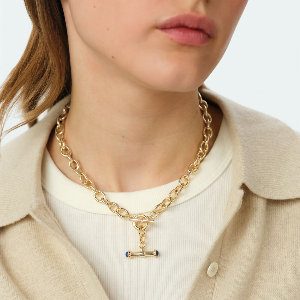 Colgante T-BAR - Azul / Oro - Joyas  | Agatha