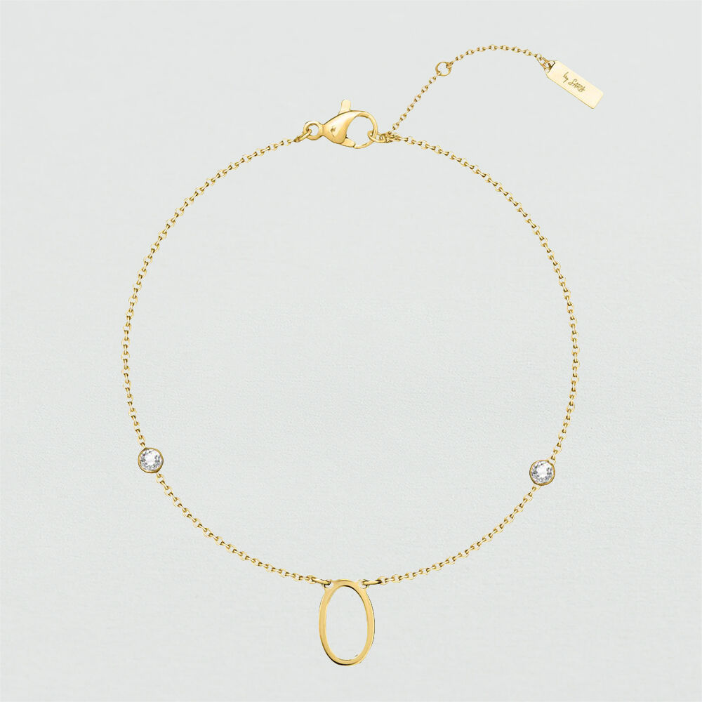Pulsera de cadena LETTRE O - Cristal / Dorado - Pulsera de cadena  | Agatha