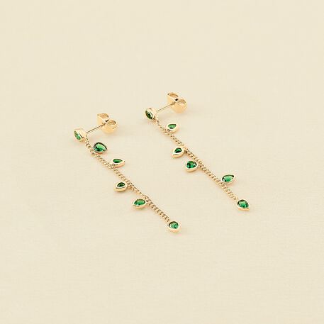 Pendientes largos NEITH - Verde / Dorado - Pendientes  | Agatha