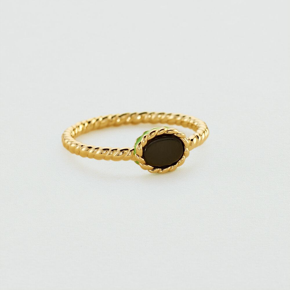 Anillo fino ATMA - Onyx/ verde - Outlet  | Agatha