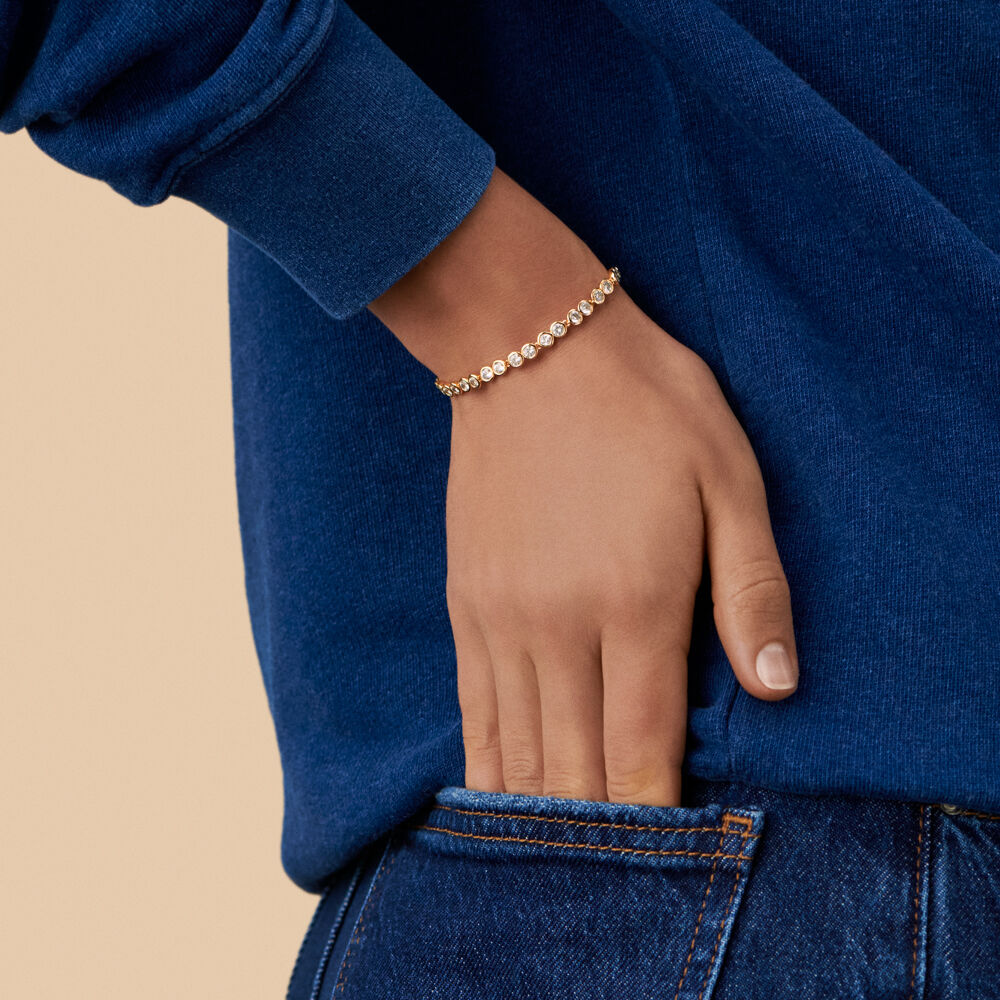 Pulsera de cadena ADAMAS - Cristal / Dorado - Pulsera de cadena  | Agatha