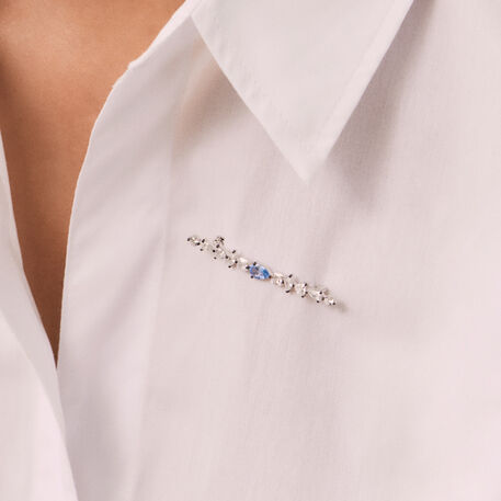 Broche JACKIE - Plata / Azul aguamarina - Joyas  | Agatha