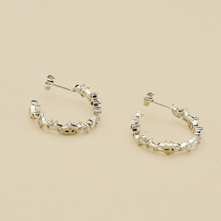 Pendientes largos PLEIADES - Cristal / Plateado - Pendientes  | Agatha
