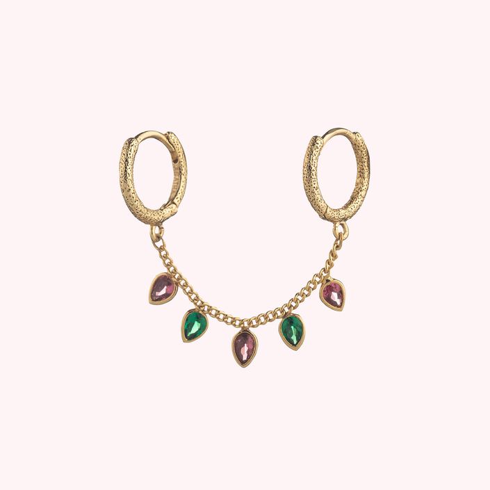 Piercing criolla NEITH - Verde / Rosa - Piercings  | Agatha