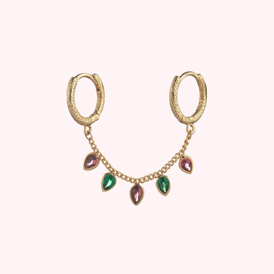 Piercing criolla NEITH - Verde / Rosa - Piercings  | Agatha