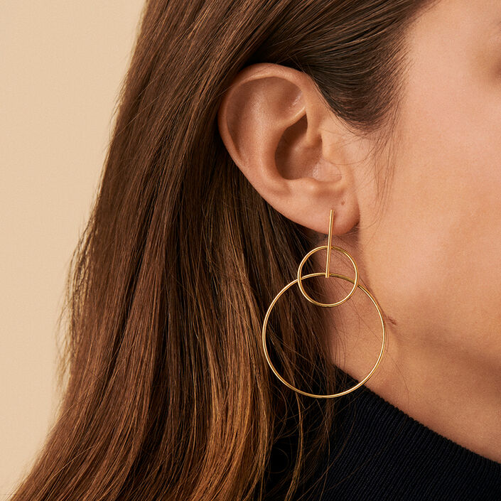 Pendientes largos CASSINI - Dorado - Pendientes  | Agatha