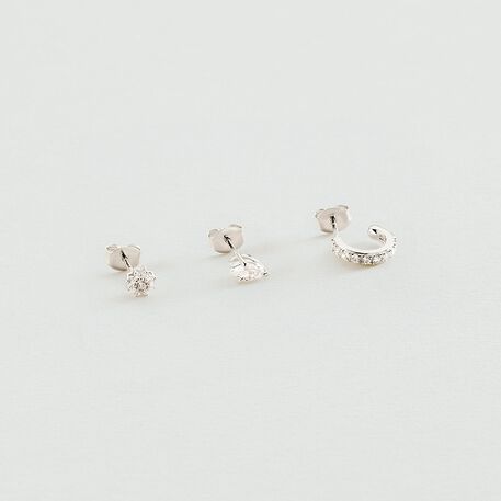 Piercing mini MIX & MATCH - Cristal / Plateado - Piercings  | Agatha