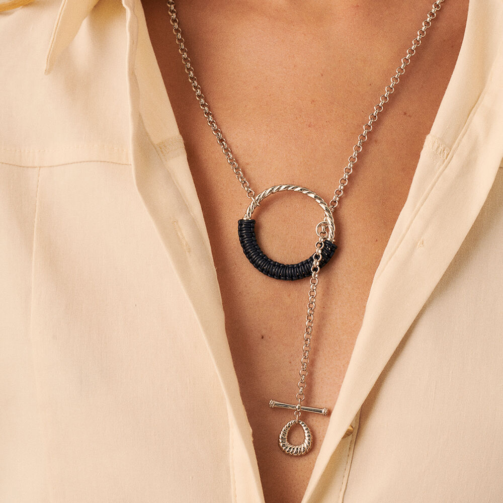 Collar largo TWIGGY - Plateado / azul oscuro - Collar largo  | Agatha