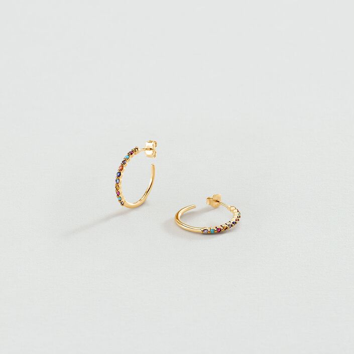 Criollas BELOVED - Multicolor / Oro - Pendientes  | Agatha