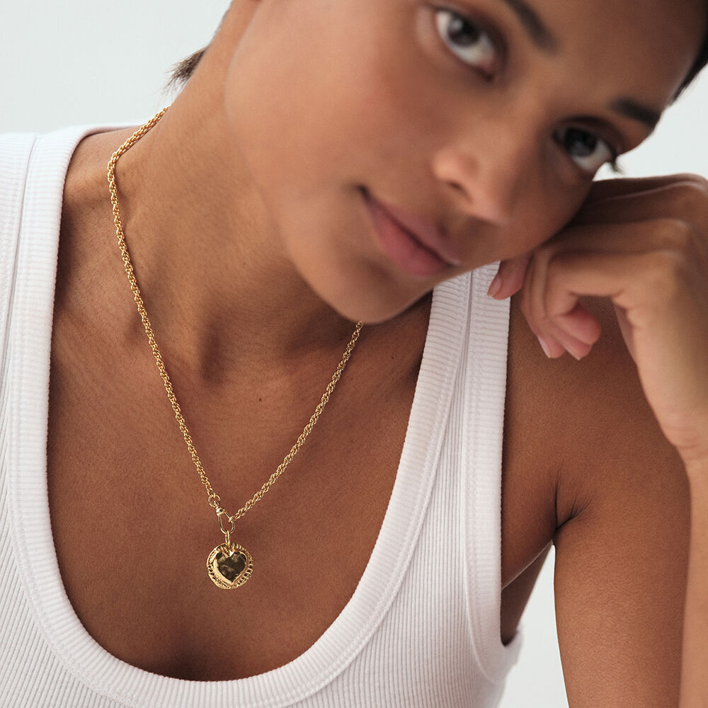 Colgante MEDALLA CORAZ&Oacute;N - Dorado - Sin piedra  | Agatha