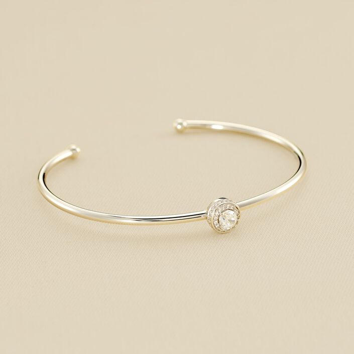 Pulsera rígida IMPERIAL - Cristal / Plateado - Pulseras  | Agatha