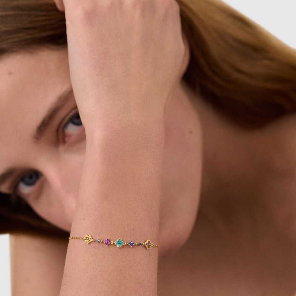 Pulsera de cadena BELOVED - Multicolor / Oro - Pulsera de cadena  | Agatha