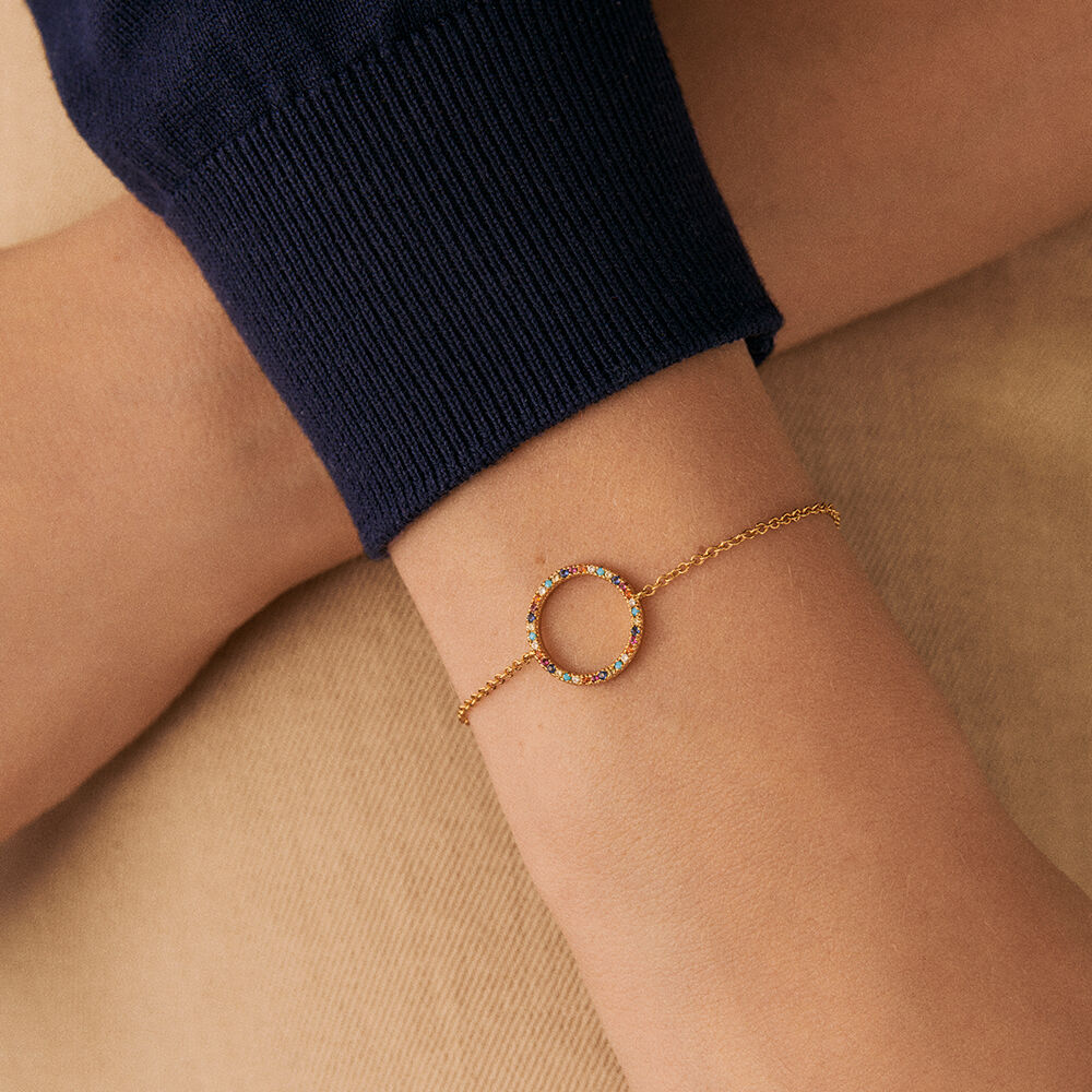 Pulsera de cadena RAINBOW - Multicolor / Oro - Pulsera de cadena  | Agatha