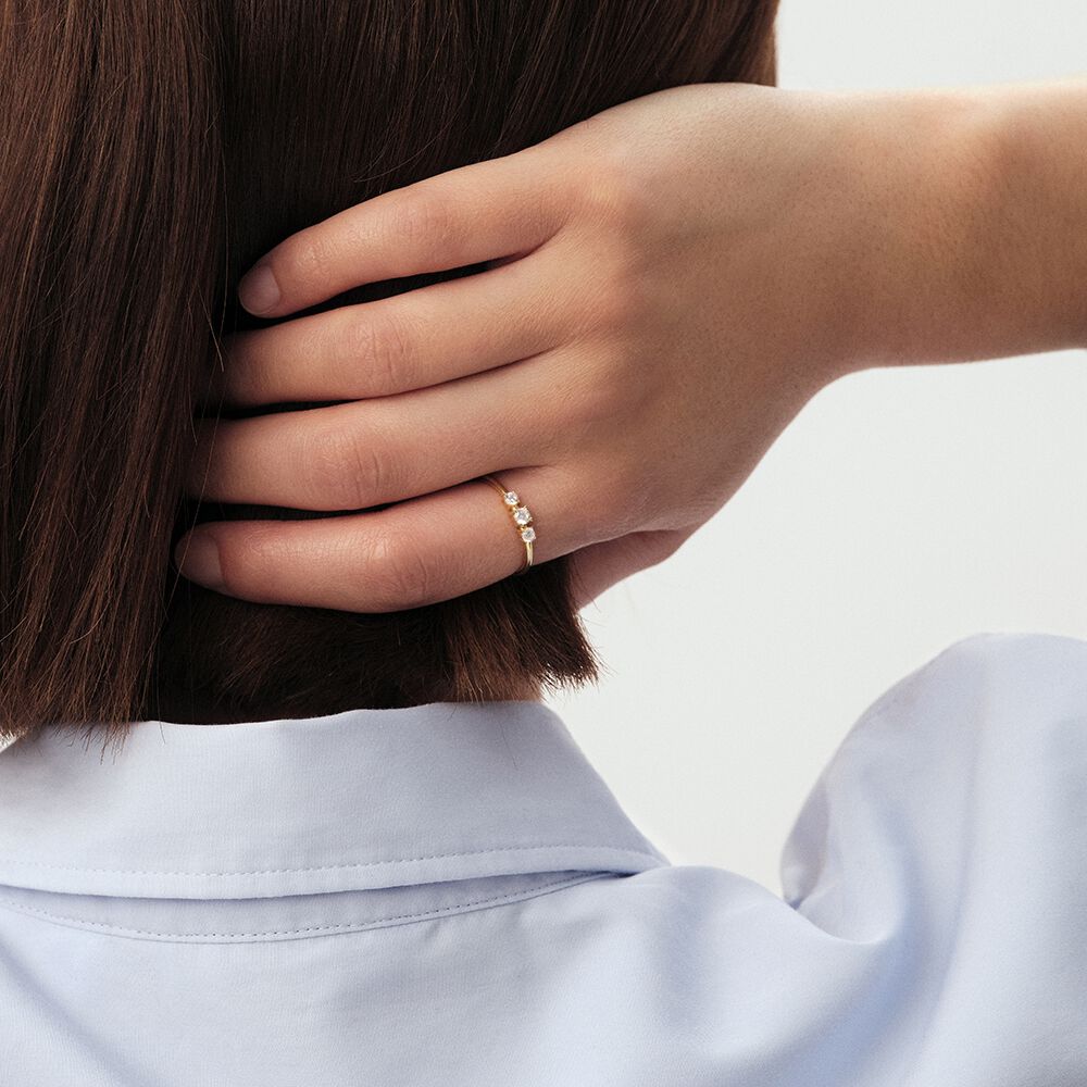 Anillo fino SOL - Cristal / Dorado - Anillos de fantas&iacute;a  | Agatha