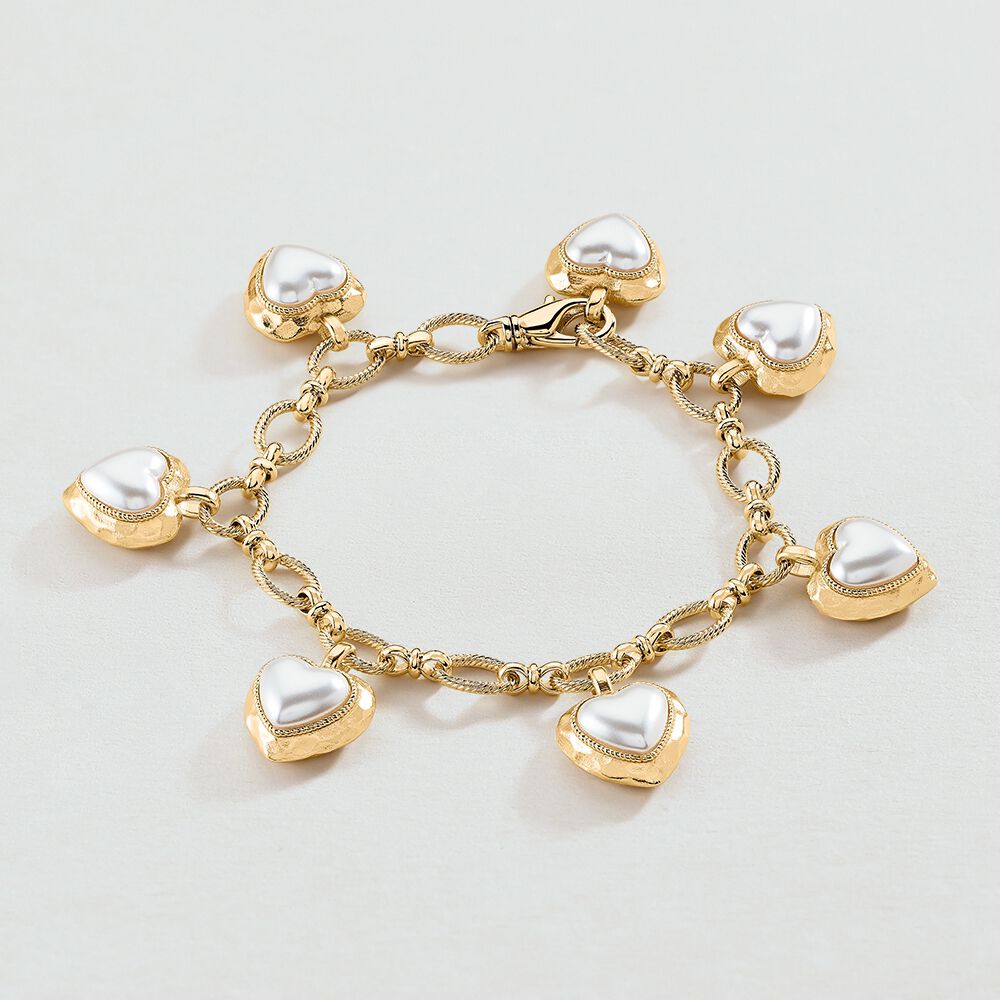 Pulsera de cadena N-13 - Perla / Oro - Pulsera de cadena  | Agatha
