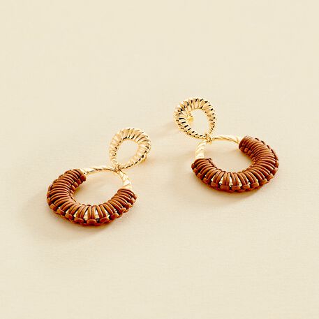 Pendientes largos TWIGGY - oro / camello - Pendientes  | Agatha