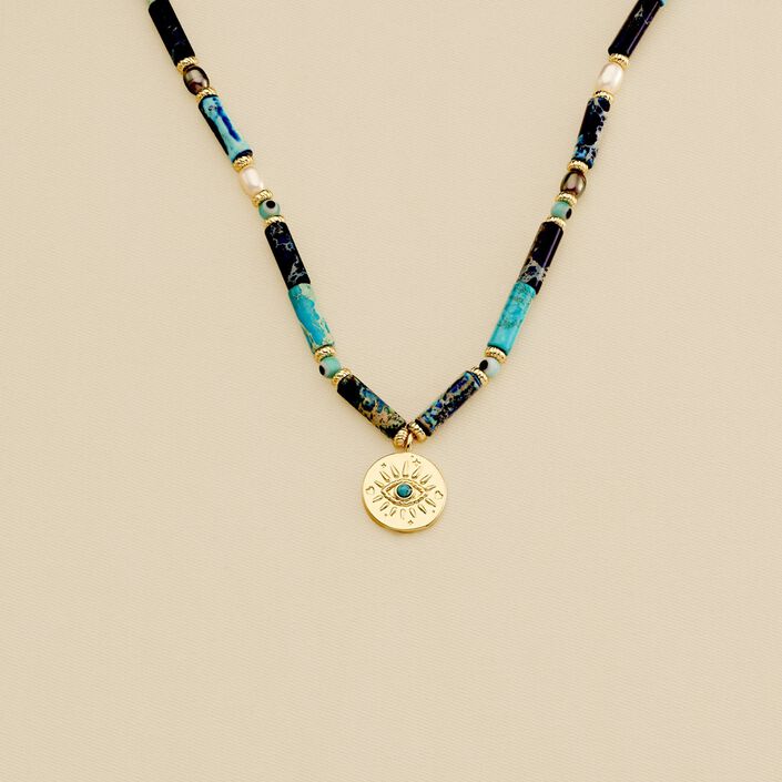 Collar corto CYCLADES - Azul / Oro - Collares  | Agatha