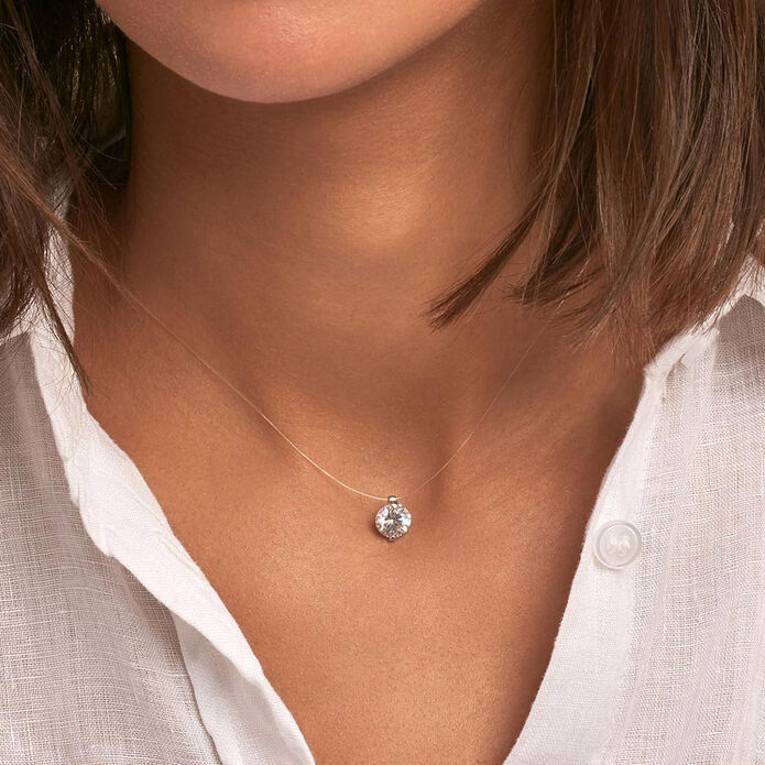 Collar corto FIL MAGIQUE - Cristal / Plateado - Collares  | Agatha