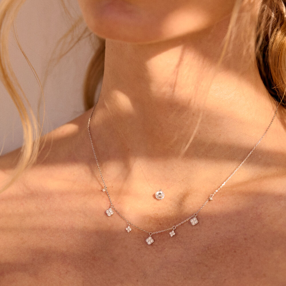 Collar corto FIL MAGIQUE - Cristal / Plateado - Collar corto  | Agatha
