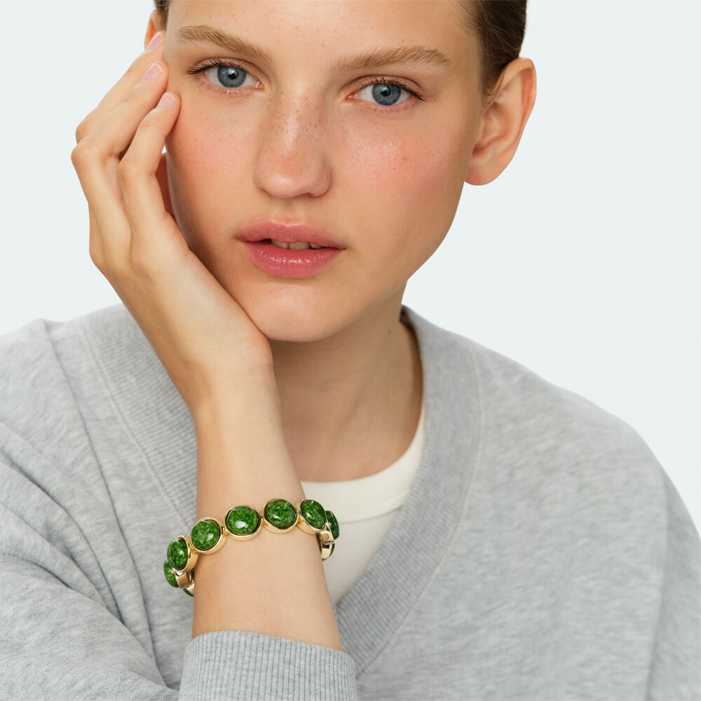 Pulsera r&iacute;gida PIEDRA BATIGNOLLES - Verde / Dorado - Pulsera r&iacute;gida  | Agatha