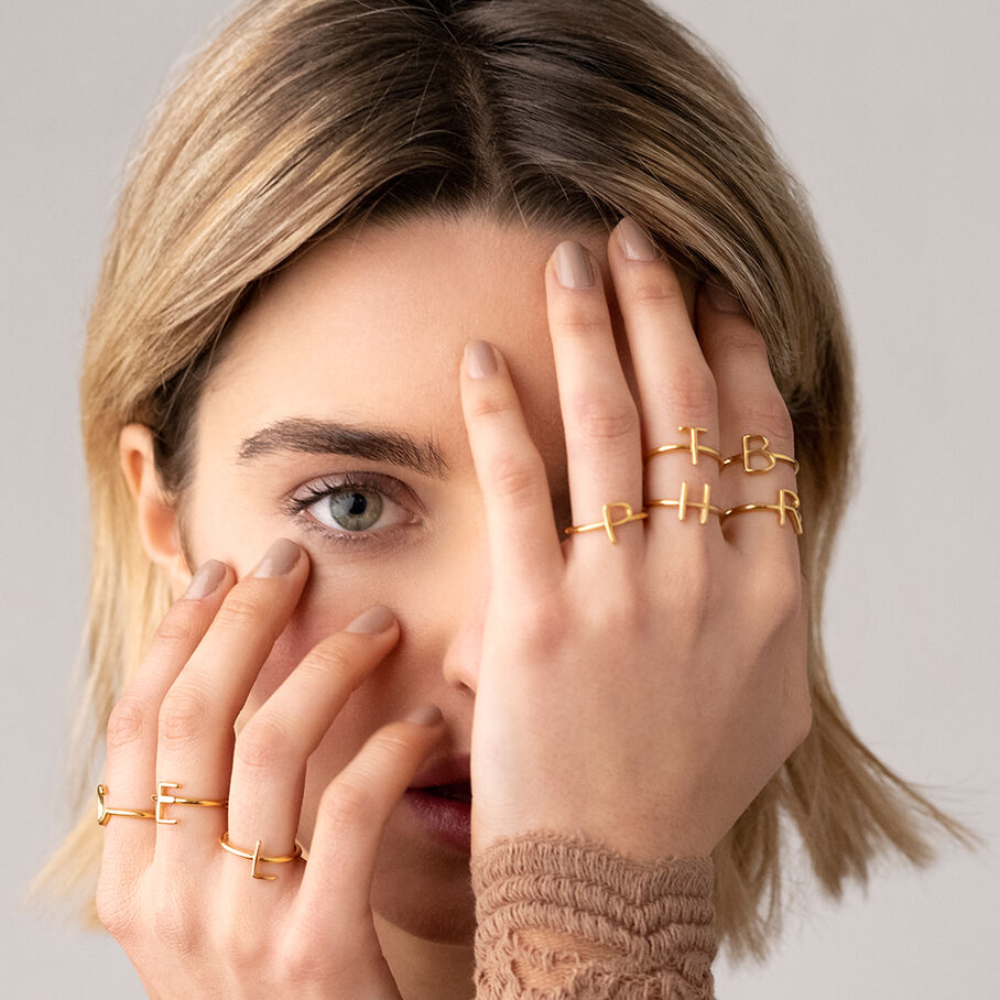 Anillo fino LETTRE G - Dorado | Agatha