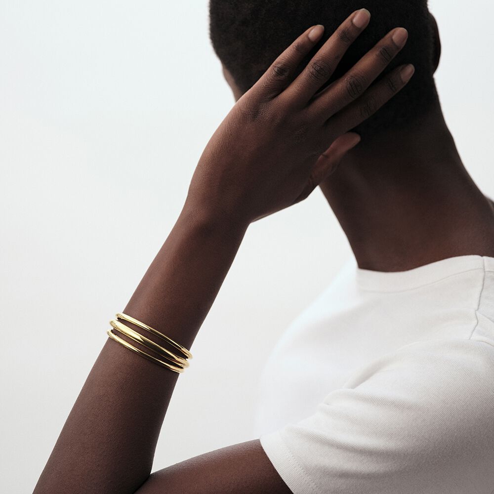 Pulsera esclava TRIJONC - Dorado - Sin piedra  | Agatha