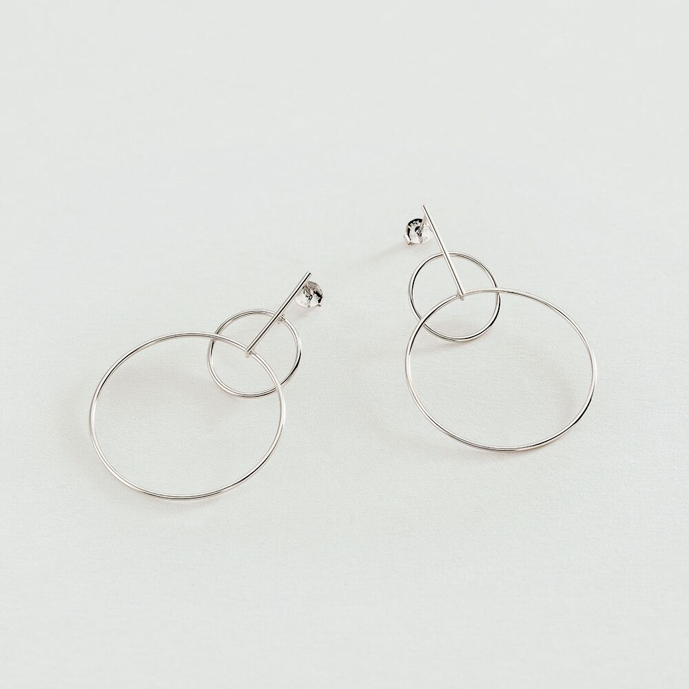 Pendientes largos CASSINI - Plata - Pendientes circulares  | Agatha
