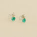 Pendientes cortos BEGUIN - Verde / Plata - Pendientes  | Agatha