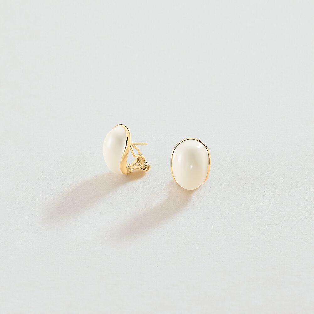Pendientes largos N-13 - Marfil / Oro - Pendientes de fantasía  | Agatha