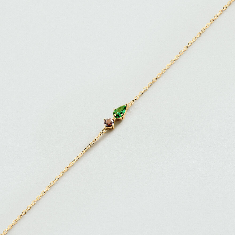 Pulsera de cadena ASTRE - Verde / Dorado - Pulsera de cadena  | Agatha
