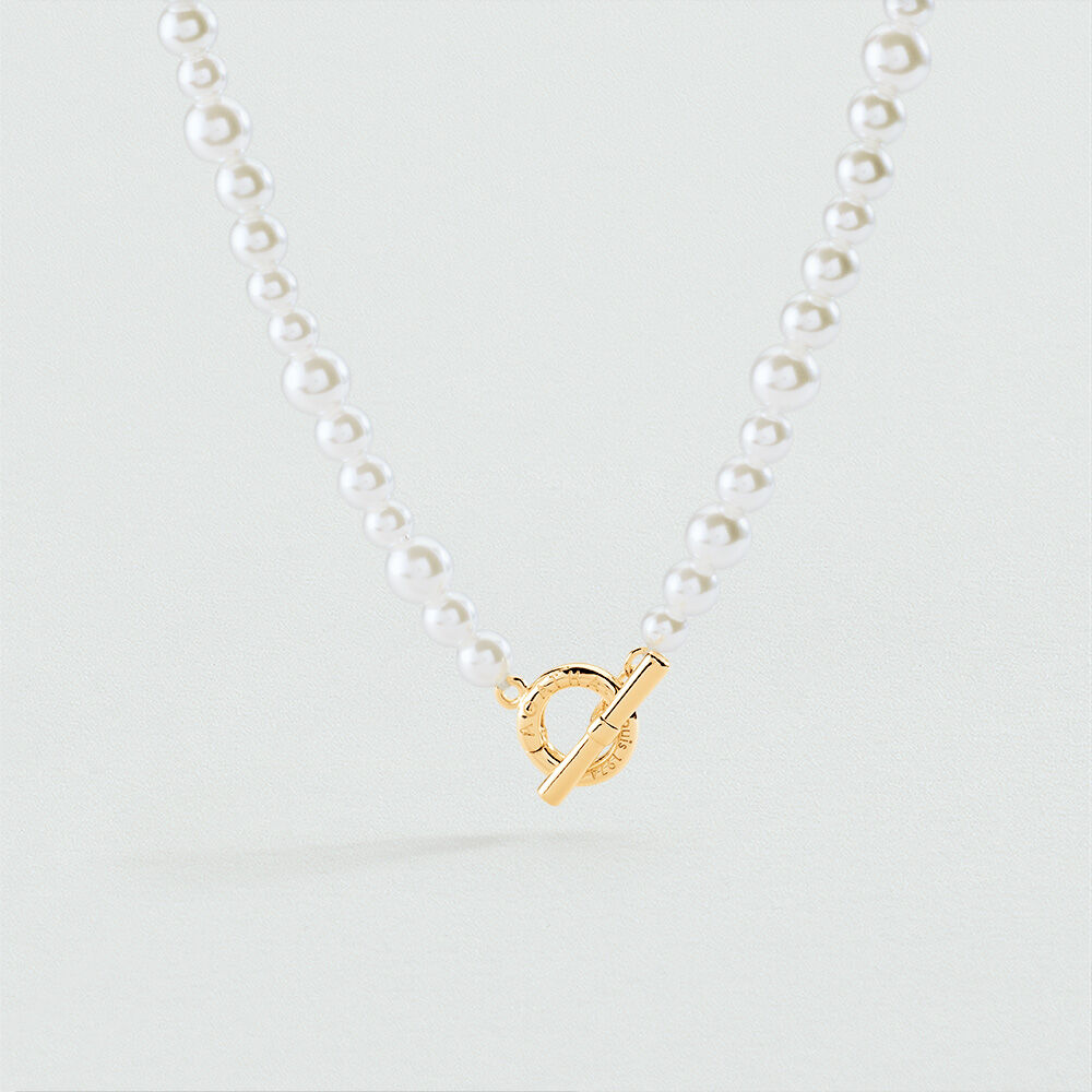 Collar corto PERLA - Blanco / Oro - Collar corto  | Agatha