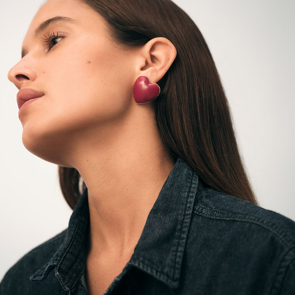 Pendientes largos DESIREE - Rojo / Oro - Pendientes de fantasía  | Agatha