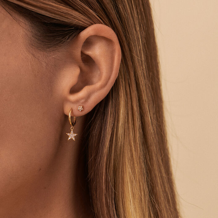Piercing criolla ESTRE - Cristal / Dorado - Piercings  | Agatha