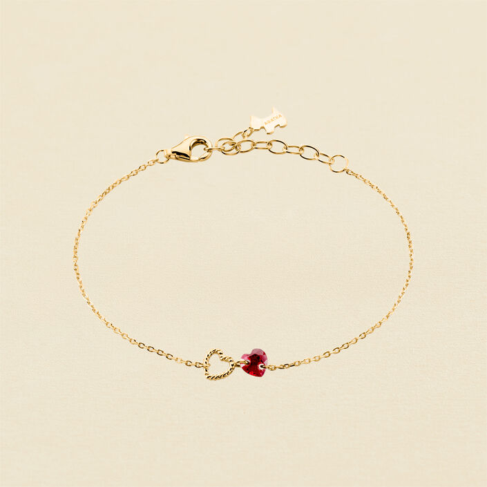 Pulsera de cadena BEGUIN - Rojo / Oro - Pulseras  | Agatha