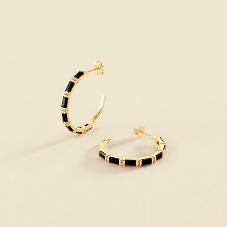 Criollas LUCILLE - Negro / Oro - Pendientes  | Agatha