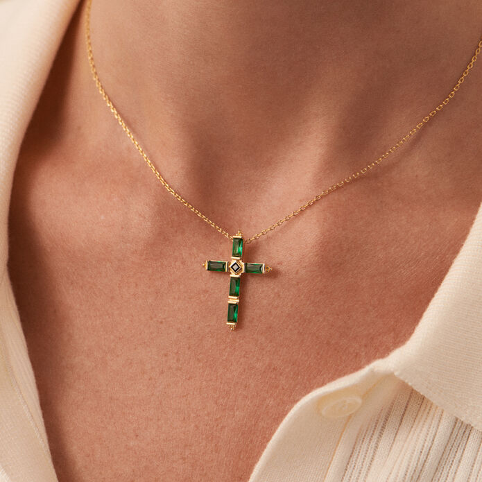 Collar corto DORIS - Verde / Dorado - Collares  | Agatha