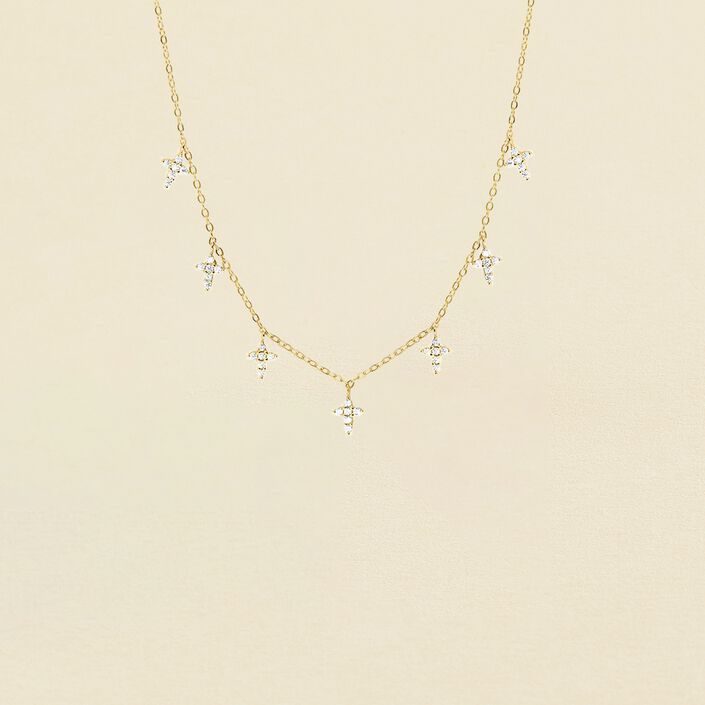 Collar corto THEIA - Cristal / Dorado - Collares  | Agatha