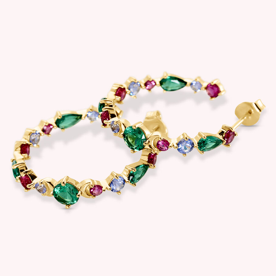 Criollas ASTRE - Multicolor / Oro - Pendientes  | Agatha