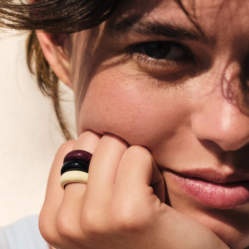 Anillo fino LEO - Blanco / Oro - Anillos  | Agatha