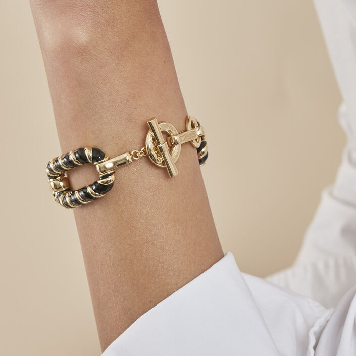 Pulsera de cadena SESHA - Negro / Oro - Pulseras  | Agatha