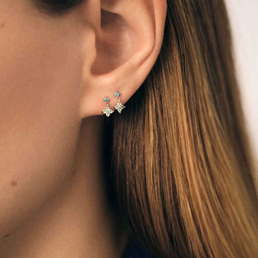 Pendientes cortos BELOVED - Multicolor / Plata - Pendientes cortos  | Agatha