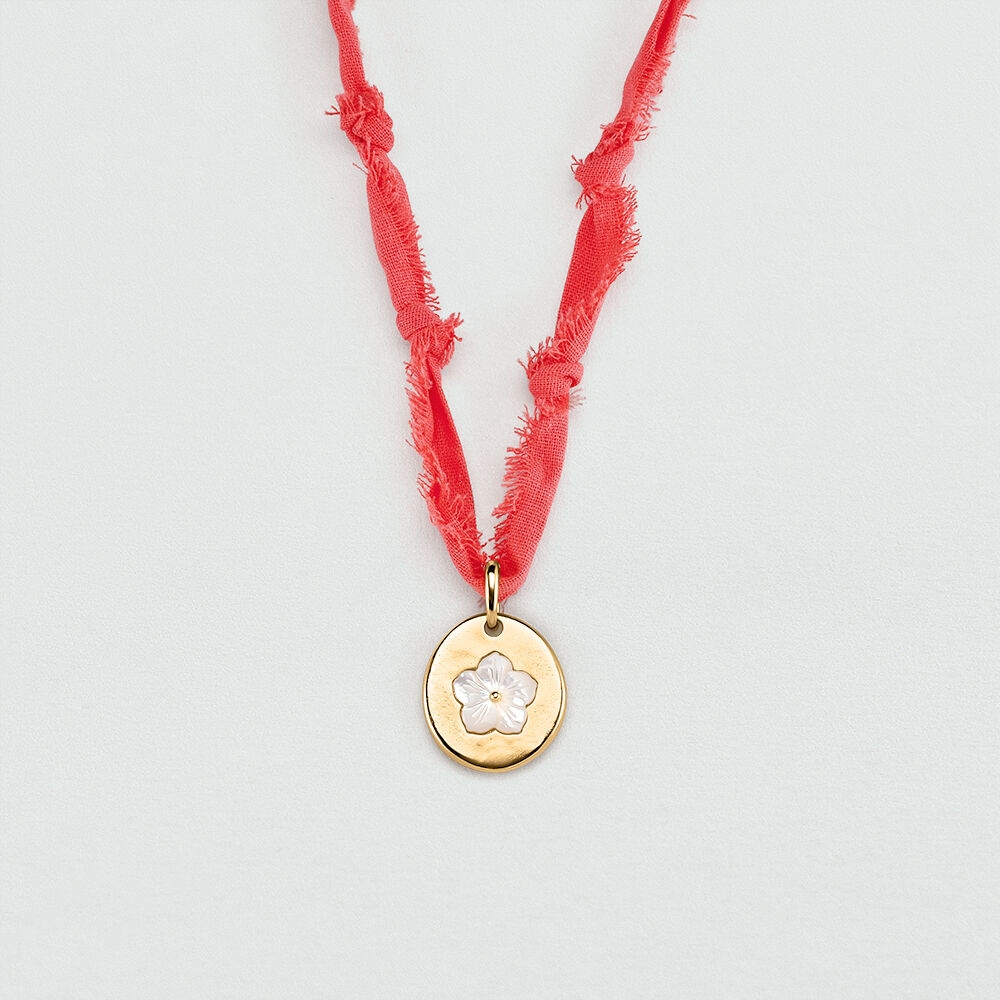 Collar midi TIARE - Coral / Oro - Collares  | Agatha