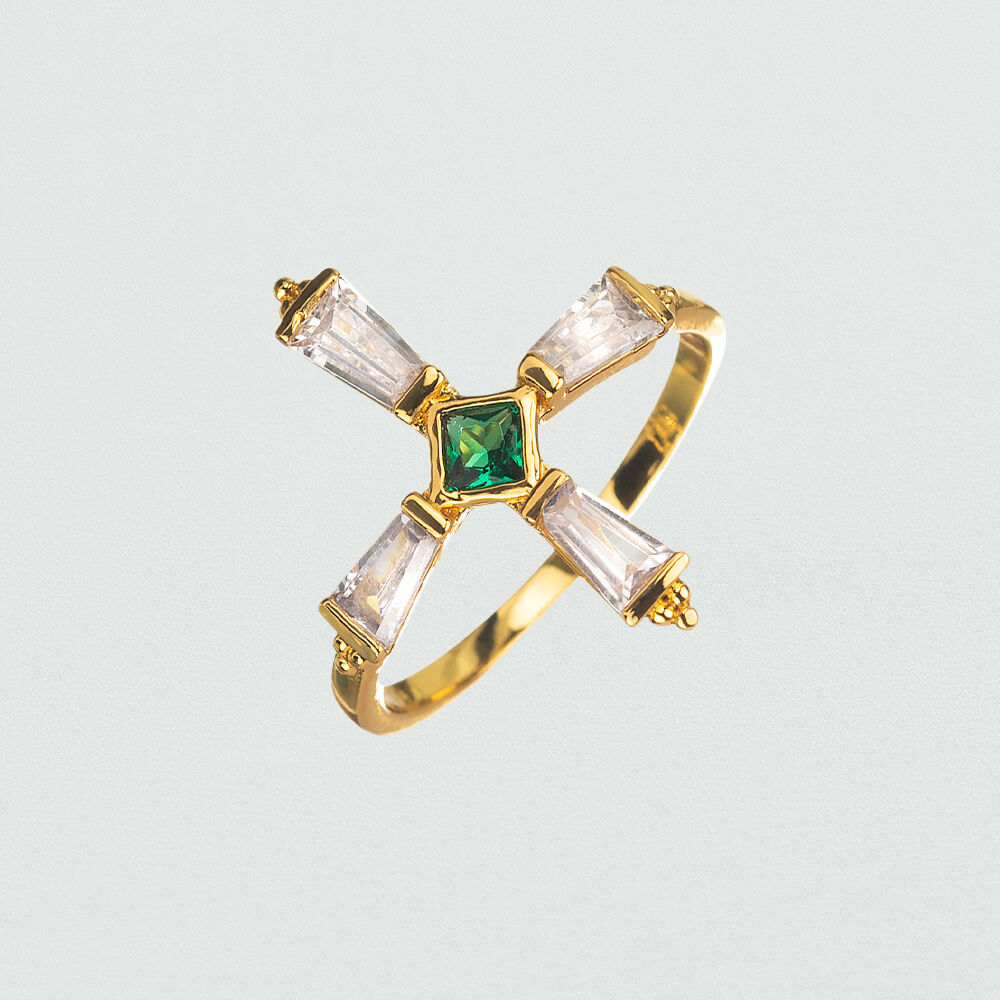 Anillo fino DORIS - Cristal / Dorado - Anillos  | Agatha