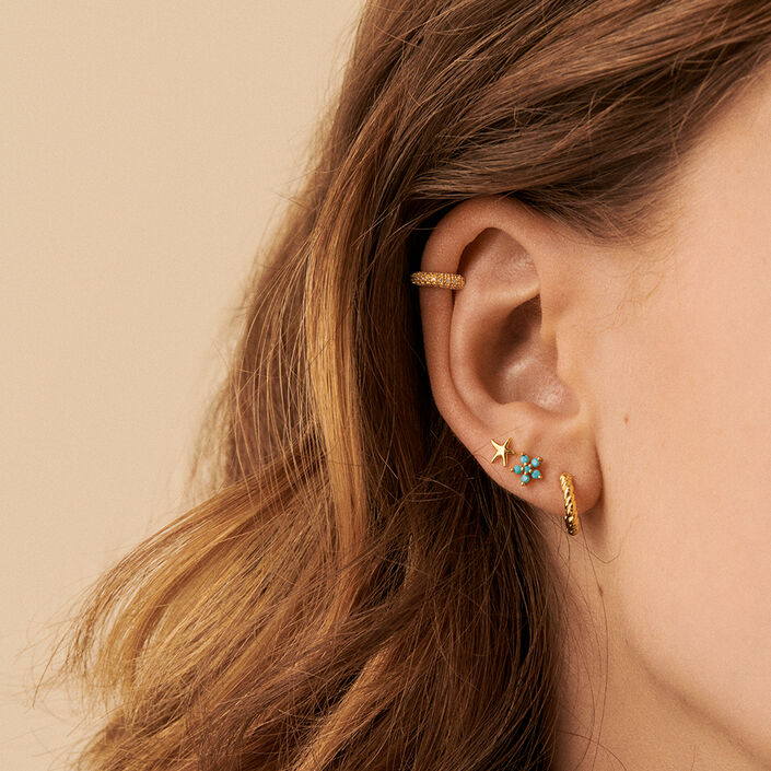 Piercing mini FLOR6 - Turquesa / Oro - Piercings  | Agatha
