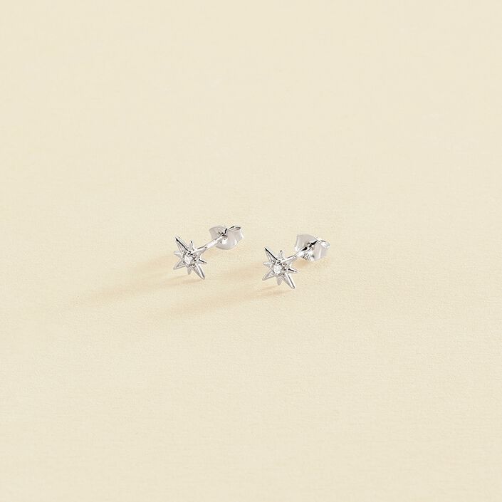 Pendientes cortos OURSE - Cristal / Plateado - Pendientes  | Agatha