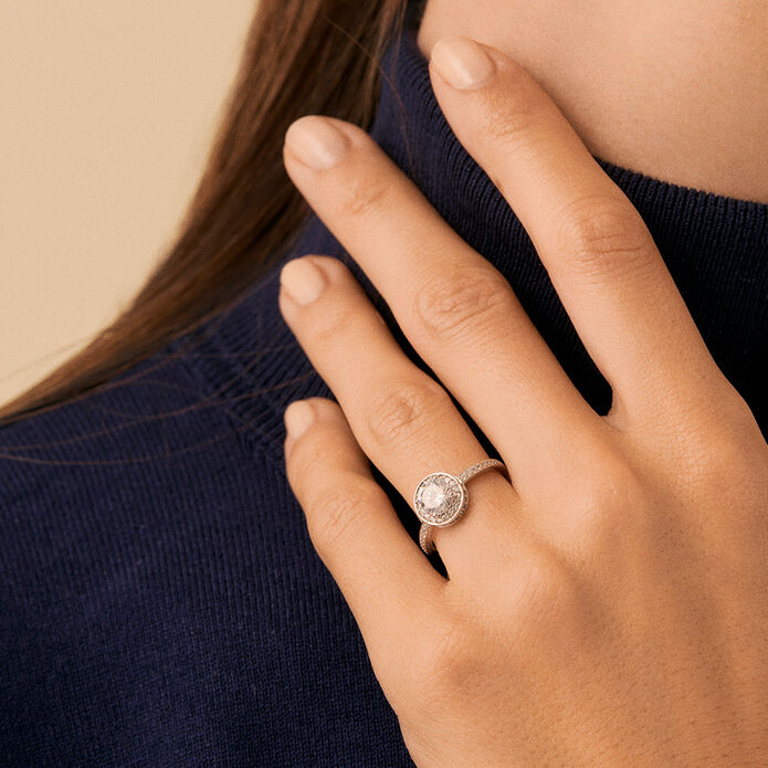 Anillo fino IMPERIAL - Cristal / Plateado - Anillos  | Agatha